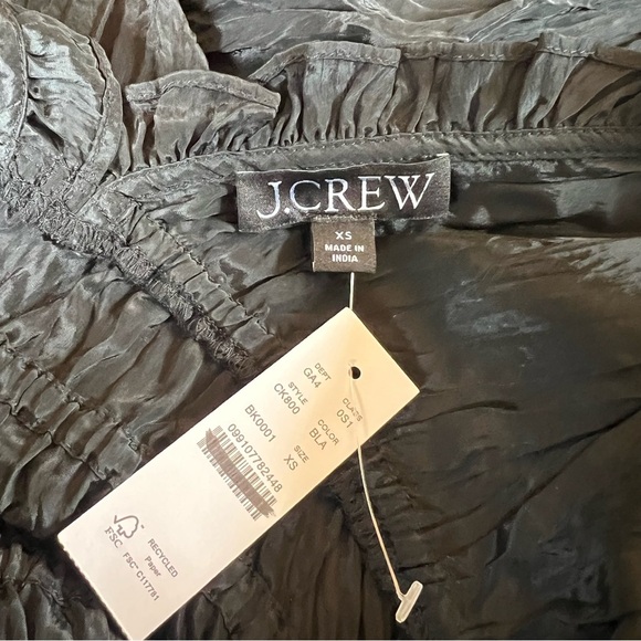 J. Crew Palermo Midi Dress in Viscose-blend Crinkle in Black Size XS NWT - Picture 10 of 13